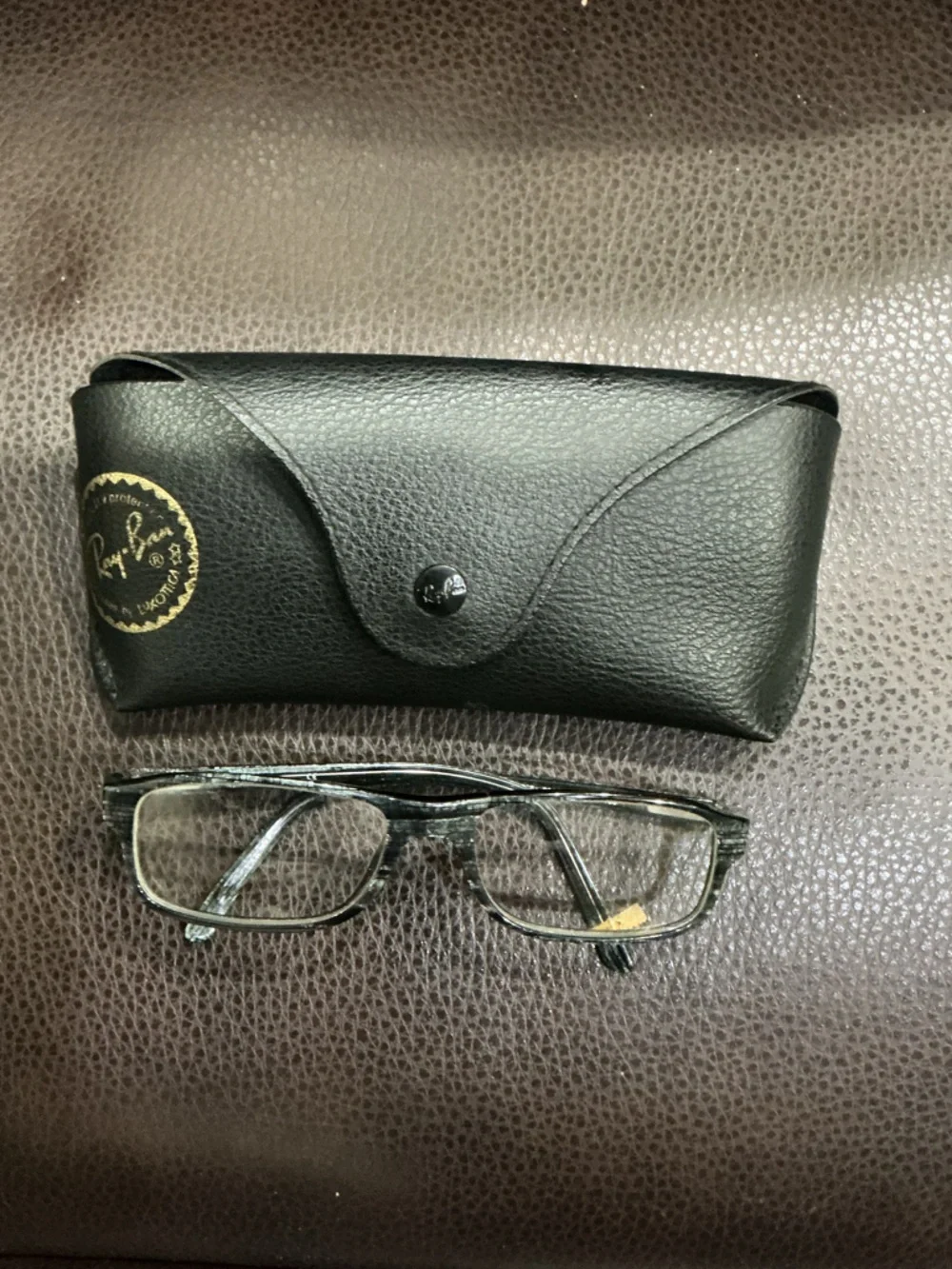 Ray-Ban Black/Gray Rectangular Eyeglass Frames RB5135